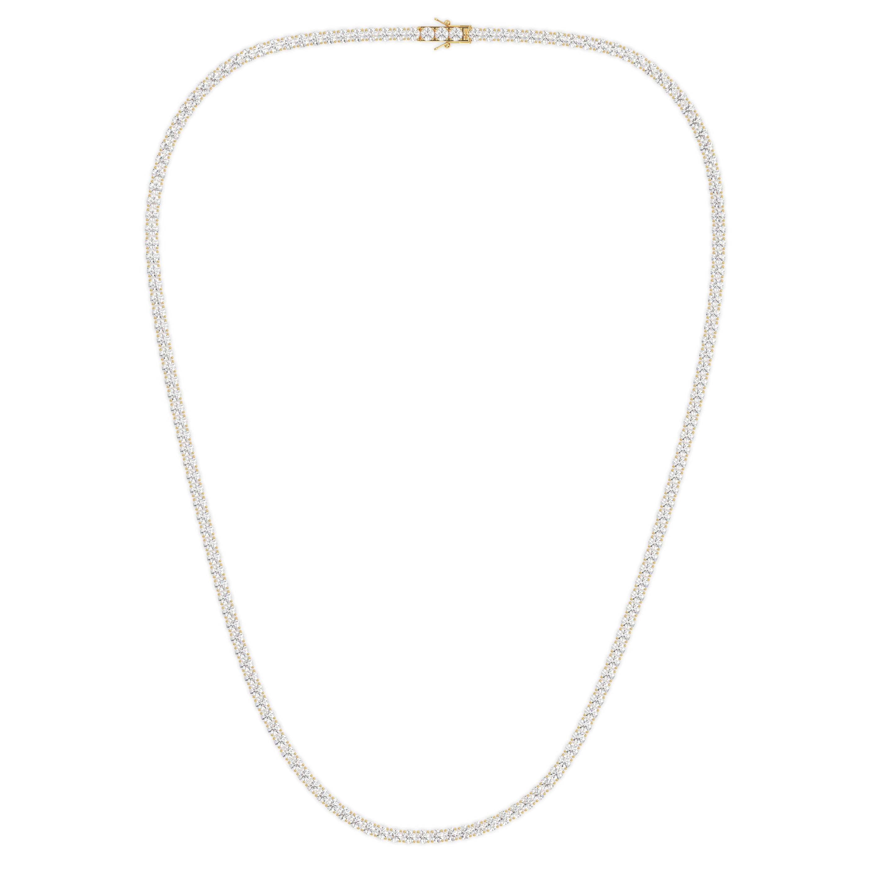 18k yellow gold 10 carat round diamond tennis minimalist necklace