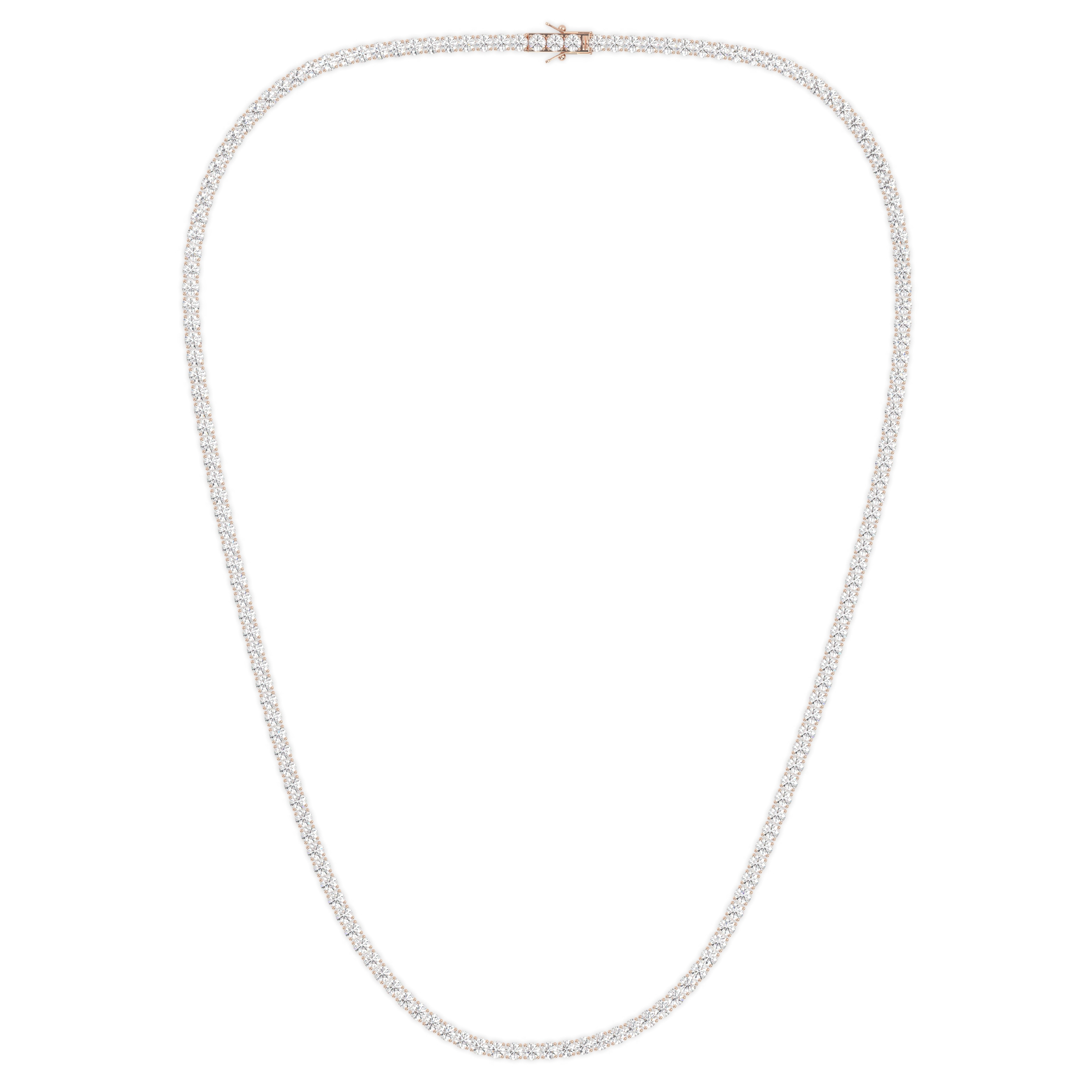 18k rose gold 10 carat round diamond tennis minimalist necklace