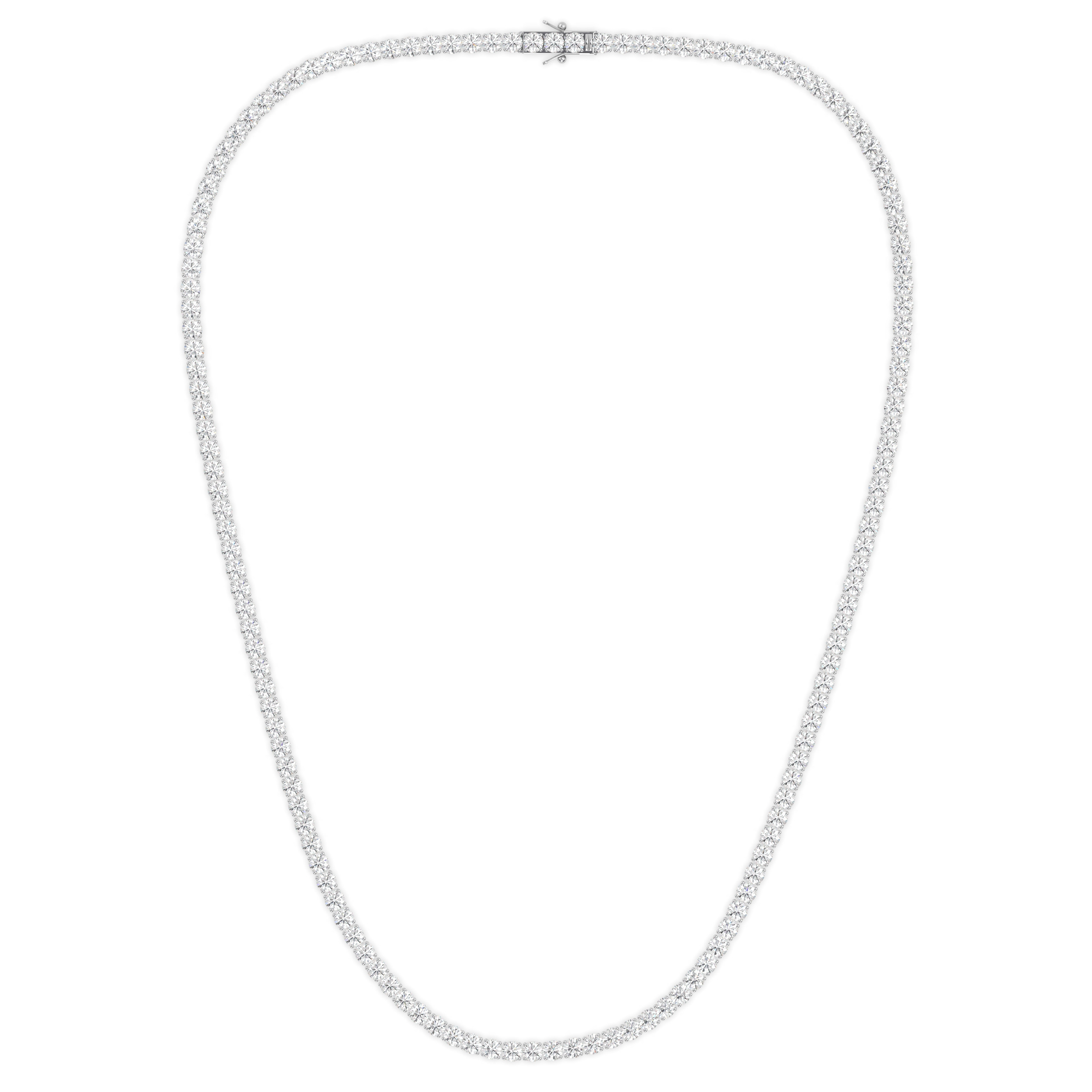 18k white gold  12 carat round diamond tennis minimalist necklace