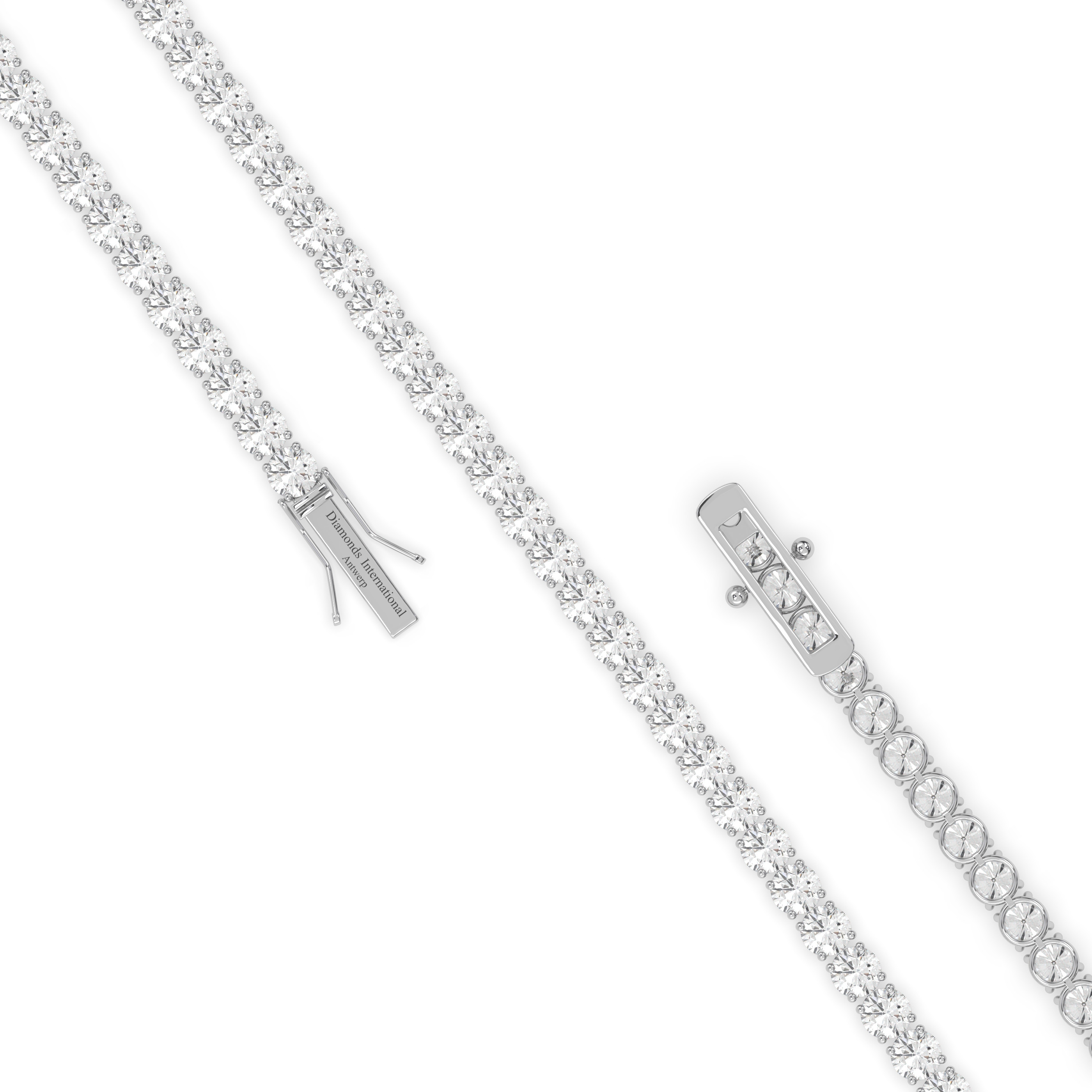 18k white gold  12 carat round diamond tennis minimalist necklace