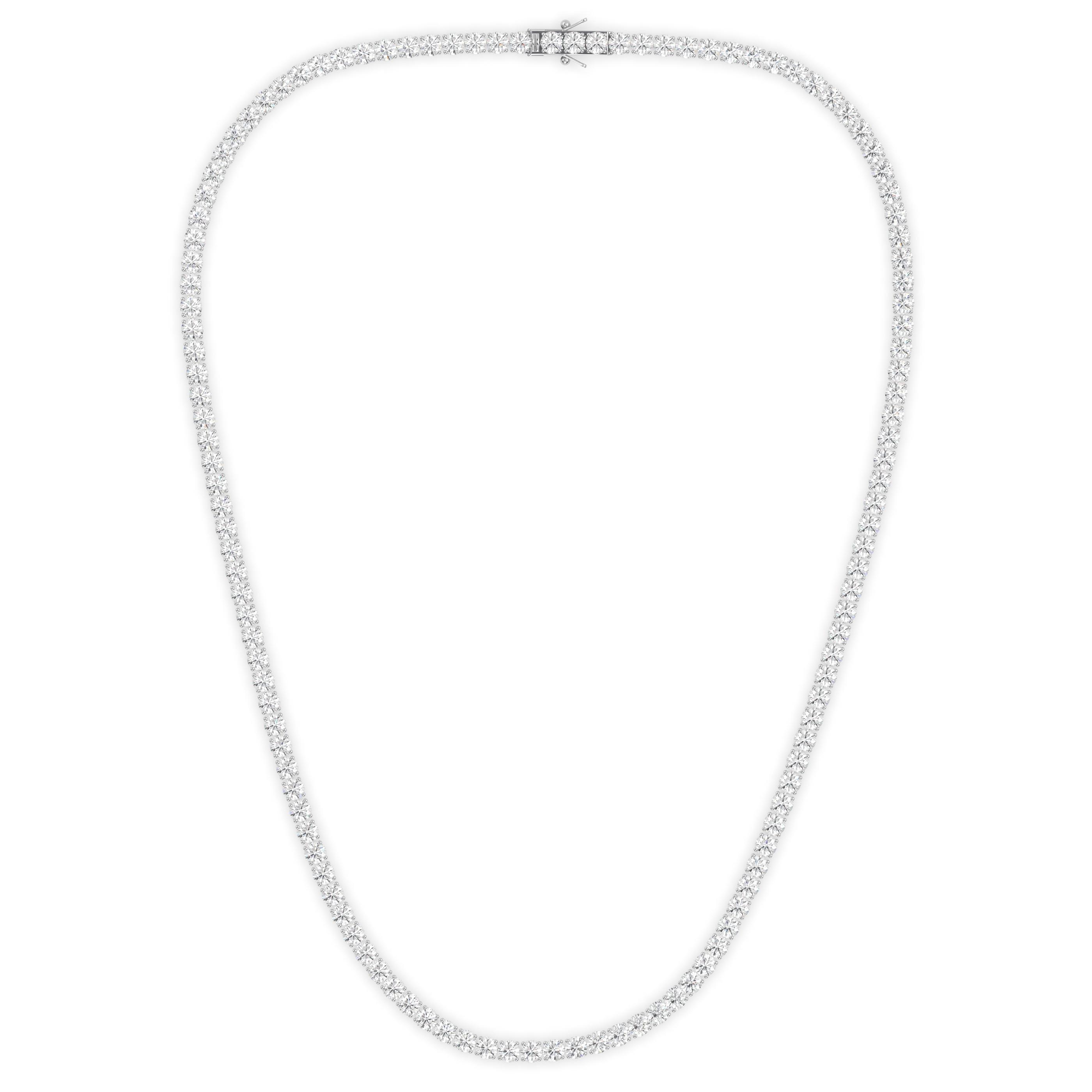 18k white gold 15 carat round diamond tennis minimalist necklace