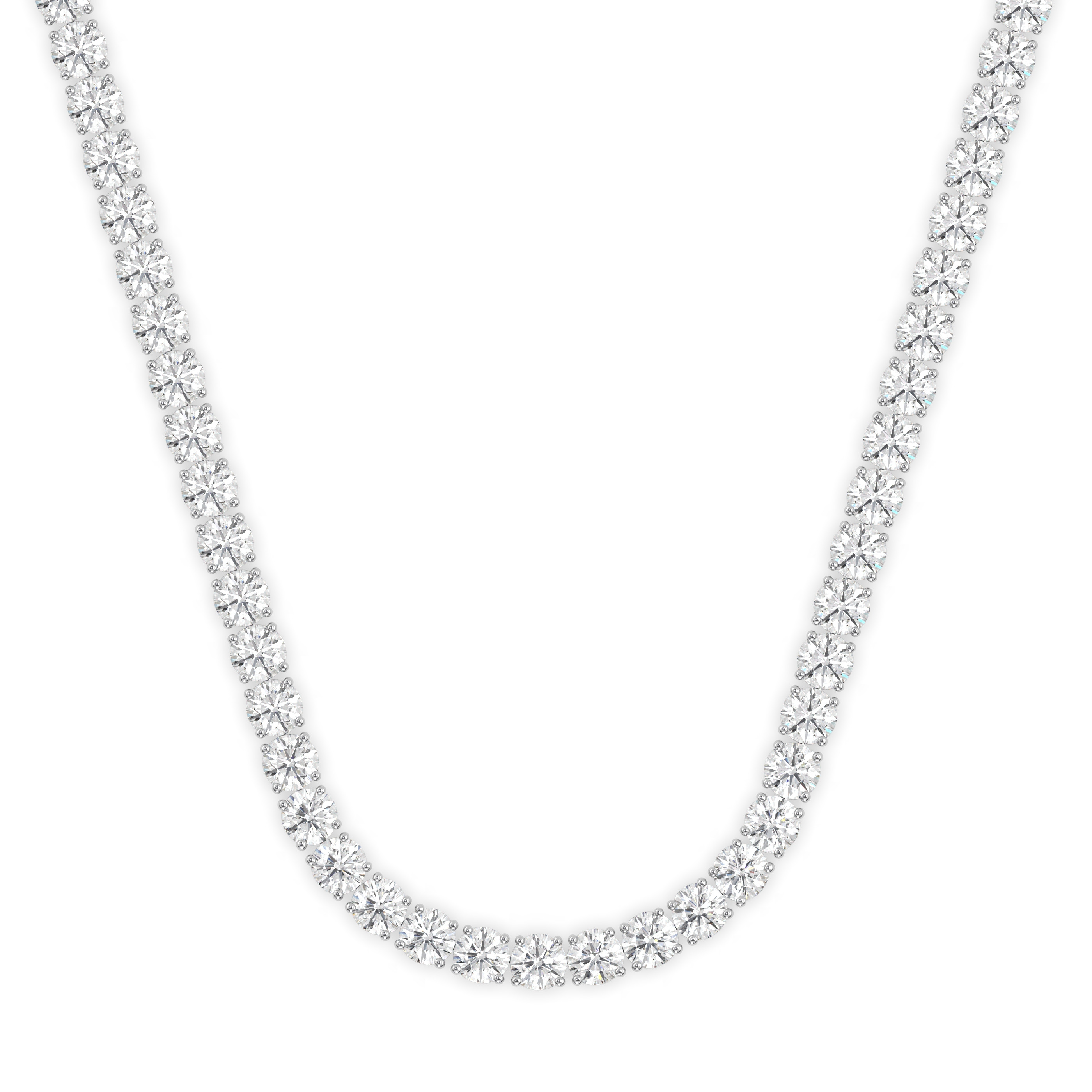 18k white gold  4.0 carat round diamond tennis minimalist necklace Photos & images