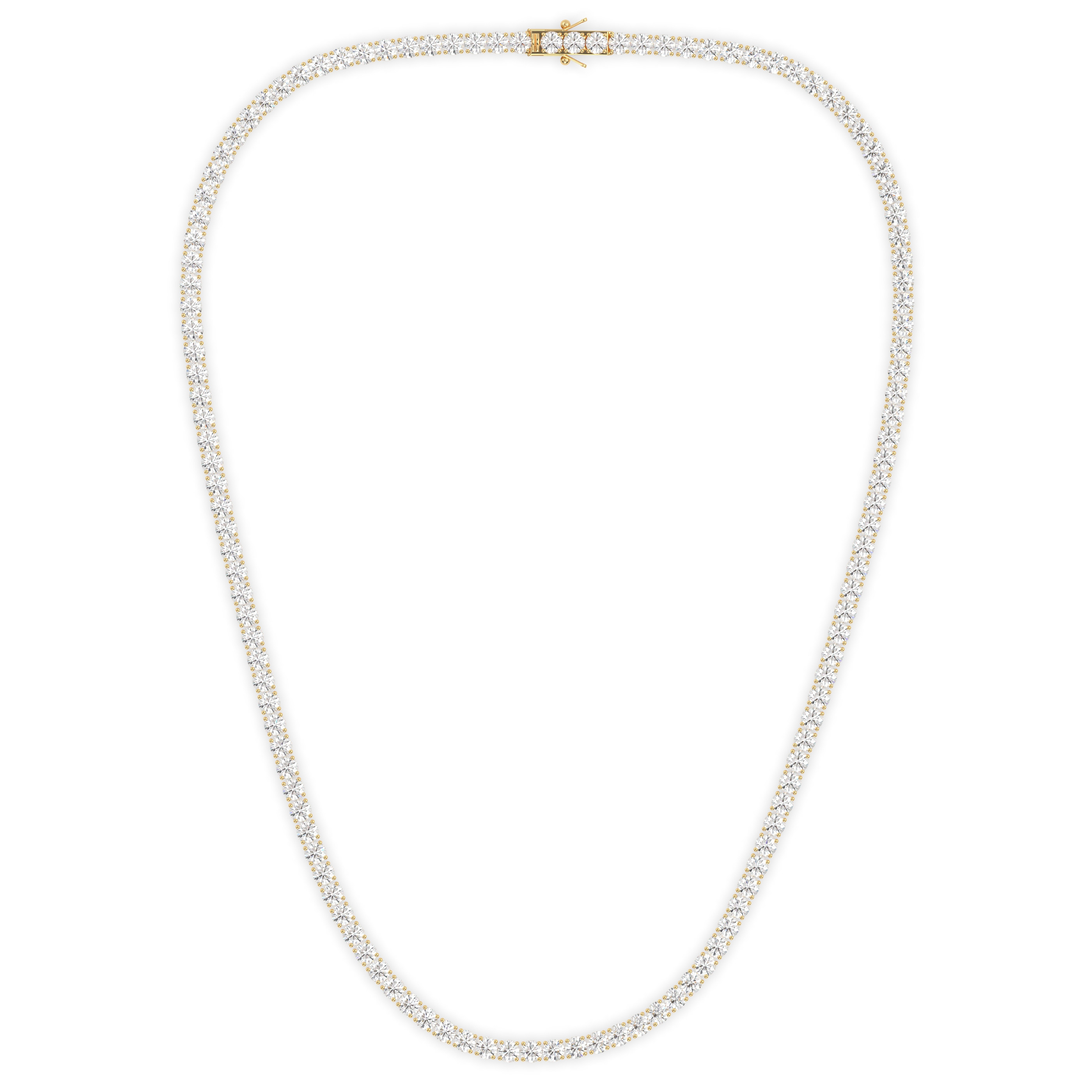 18k yellow gold  15 carat round diamond tennis minimalist necklace