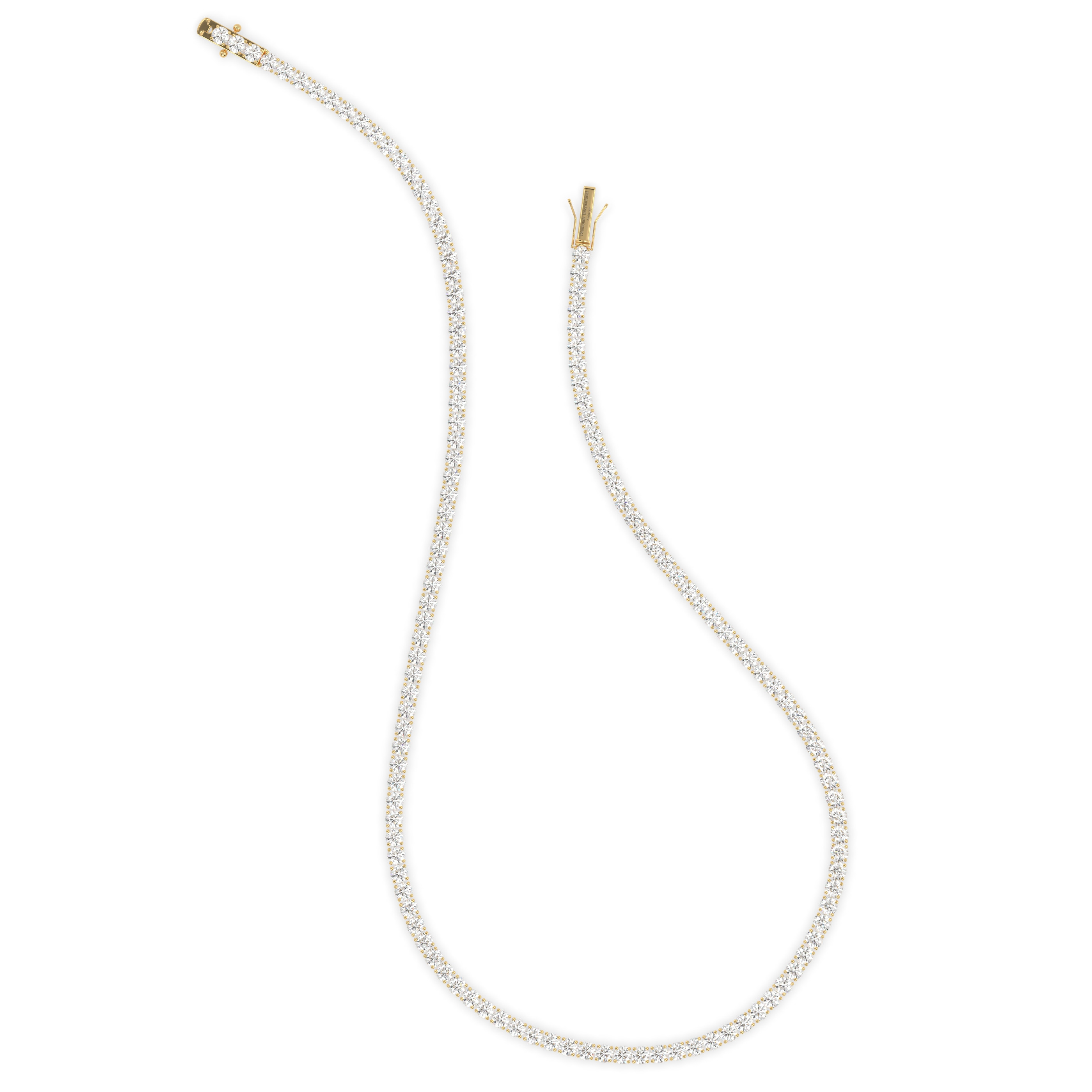 18k yellow gold  15 carat round diamond tennis minimalist necklace