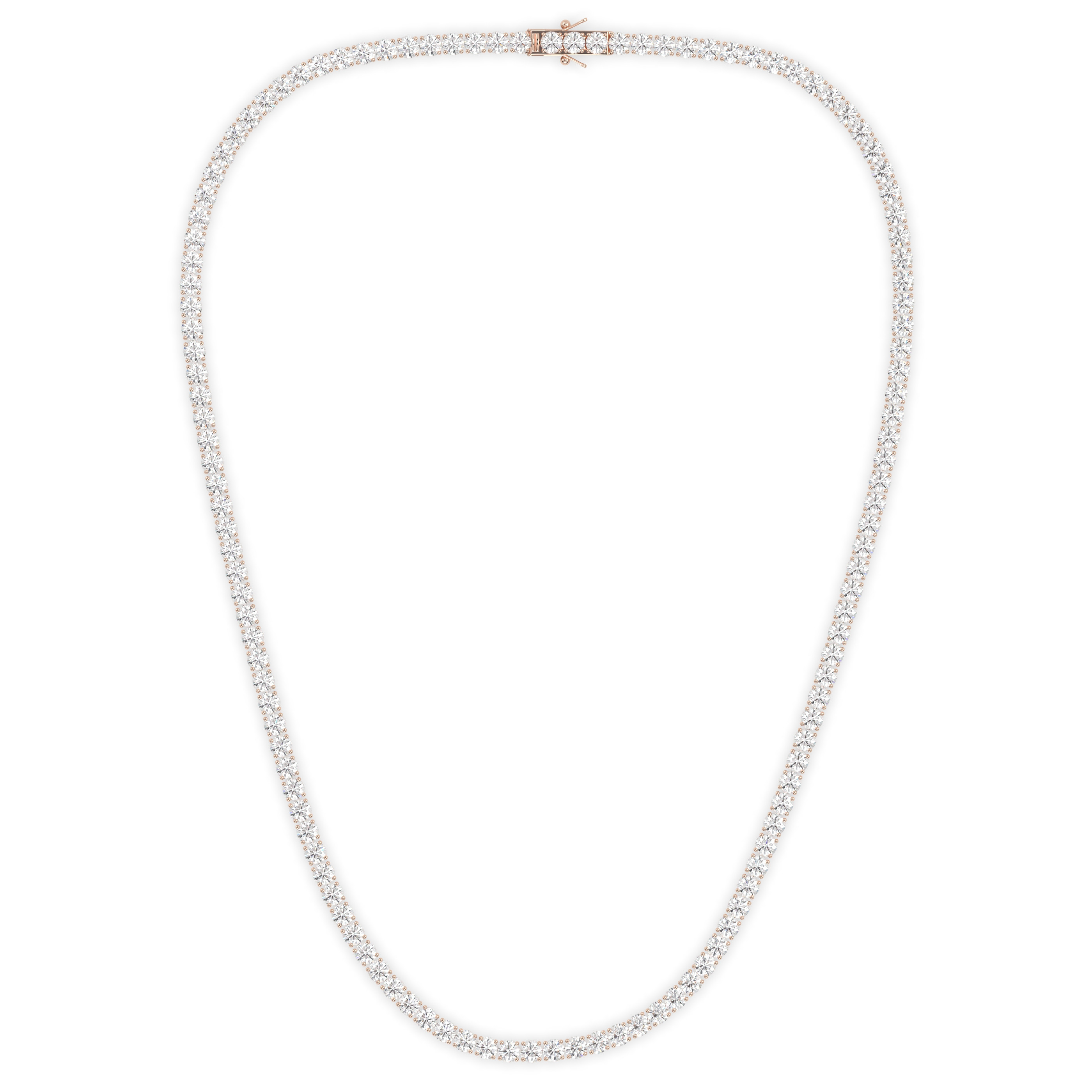 18k rose gold 15 carat round diamond tennis minimalist necklace